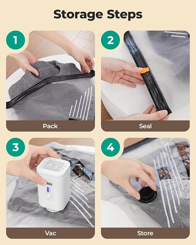 BAGSMART 18 Pack PA+PE Travel Vacuum Bags with Wireless Pumpe | Bonus Shoe, Laundry & Toiletry Bags, Save 80% Space Ideal for suitcase packing, travel & home.