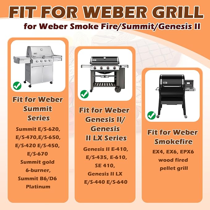 70379 Catch Pan & 6498 Drip Pan Liners for Weber Genesis II 400/600, Summit 400/600 Series Grills, Steel Grease Tray & 6417 10Pcs Foil Grease Pan Liners for Weber SmokeFire & 28''/36" Griddle