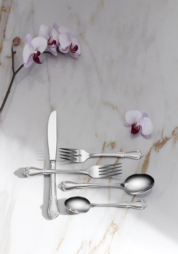 Oneida True Rose 5 Piece Everyday Flatware Serving Set