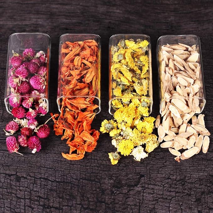 Tzerotone 10 Pcs Glass Spice Jars - 8oz Empty Square Spice Storage Containers With Bamboo Airtight Lid and Labels - Thicken Small Glass canister for Kitchen Seasoning,Coffee Bean,Tea,Suger,Herbs