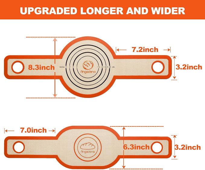Silicone Bread Sling Oval and Round - Non-Stick & Easy Clean Reusable Oval Bread Baking Mat for dutch oven. With Long Handles Sourdough Bread Baking mat tools supplier Liner (Orange)