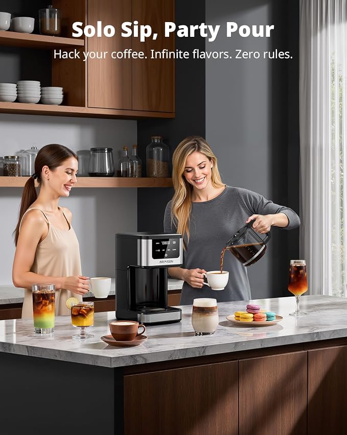AIRMSEN 14-Cup Programmable Drip Coffee Maker | 1000W Fast Brew, 24H Timer, 2-Hour Keep Warm, 4/6/8/10/14-Cup Selection, 73oz Tank & Glass Carafe for Home Office