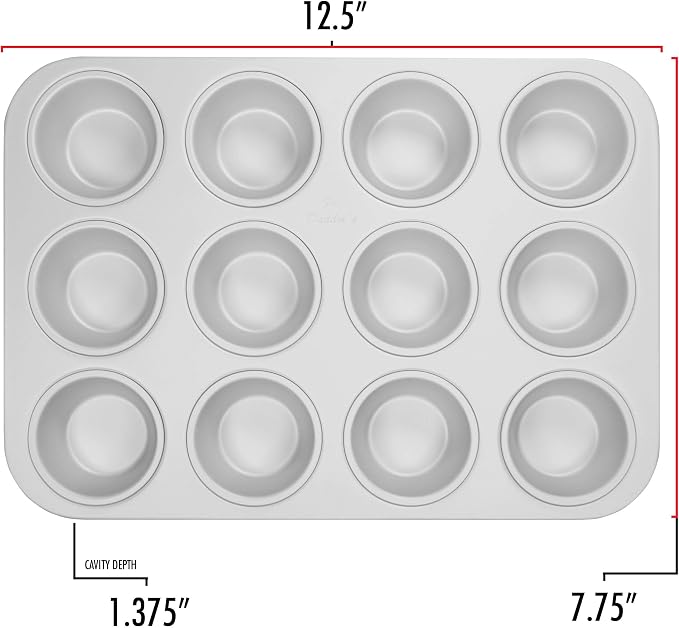 Fat Daddio's Anodized Aluminum Standard Muffin Pan, 11.2 x 15.8 Inch