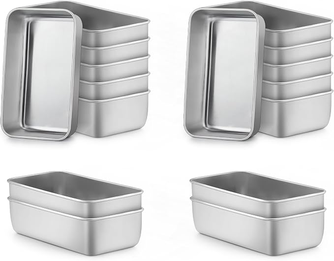 LIANYU Stainless Steel 6.3 x 3.5 In Mini Loaf Pan for Baking Bread, 24 PCS | Small Bread Loaf Pan Mold for Homemade Meatloaf, Metal Tin Loaf Pan Perfect for Banana Sourdough, Dishwasher Safe