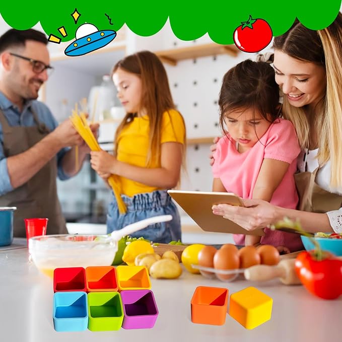 IELEK Silicone Lunch Box Dividers for Kids Bento Box Containers Accessories(Purple/Red/Blue)