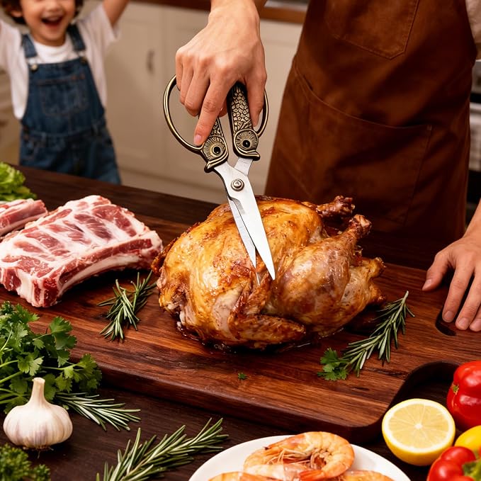 XSNBRD Kitchen Shears Sharp, Black Gun Stainless Steel Owl Scissors. | 3.5mm stainless blades,ergonomic owl handle,dishwasher safe,versatile cutting for kitchen and outdoor.