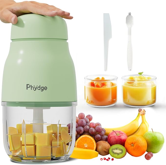 Upgraded Baby Food Maker, 10oz Food Processor with 8 Blades, Quiet Fast Blending, Food-Grade Glass Bowl, BPA-Free, Leak-Proof Sealing Design, Easy to Clean Baby Food
