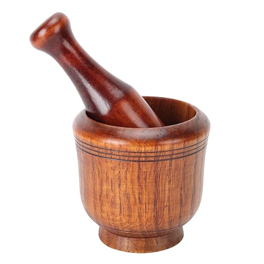 Mortar and Pestle Set, Wood Grinder Bowl Mortar and Spice Grinder Garlic Herb Spice Mixing Grinder Wooden Grinding Bowl for Kitchen Bowl Smashing Tools