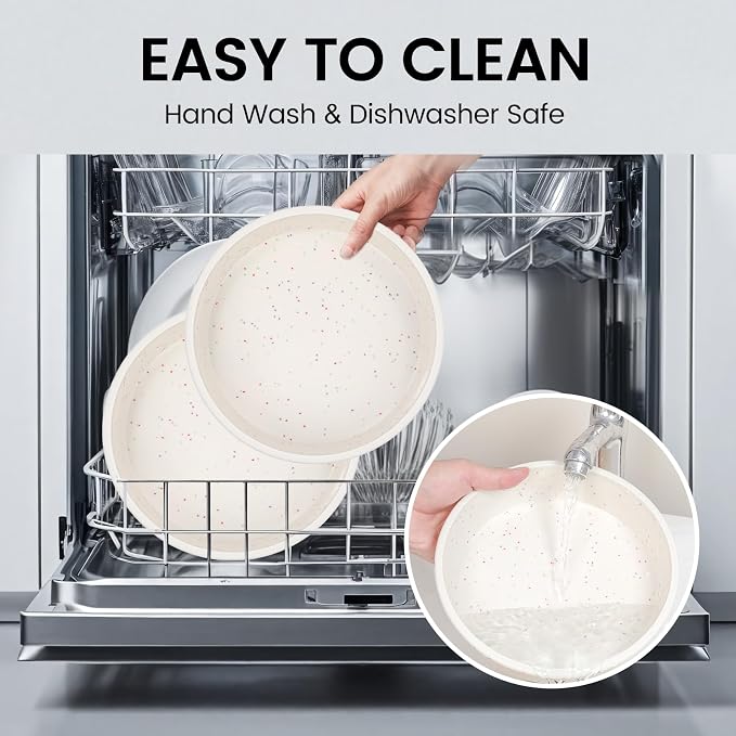 Vinino 10 Inch Cake Pans, 2 Pack Silicone Pans with Steel Frame | Bake Multiple Cakes Easily, Ideal for Birthday Cakes & Desserts, Flexible Silicone Design, Nonstick Surface and Easy Cleanup