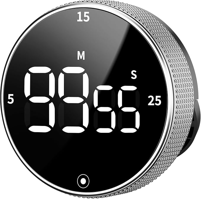 Digital Kitchen Timer with Magnetic - Visual Timer with Large LED Display, Pomodoro Classroom Timers with 3-Preset Times, Volume Adjustable, Countdown & Count Up Timers for Cooking