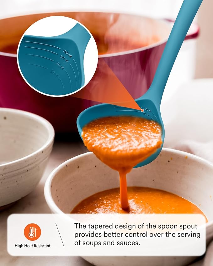 13PCS Silicone Kitchen Utensils Set for Nonstick Cookware, Blue | Food Grade, Heat Resistant Kitchen Utensil Spatula Set, Wooden Handles Kitchen Gadgets Tools Set