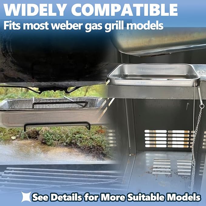 93305 Grease Catch Pan for Weber Spirit 200/300/Genesis II 300 SER Grills | Grill Grease Tray with Disposable Drip Liners for Weber Spirit e-210 e-220 e-310 e-320 e-330 Genesis II e-310/315/325/330/335