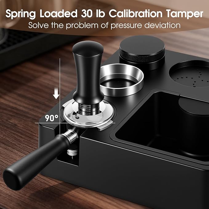 Reoszeank 54mm Espresso Accessories Kit, Tamping Station, Knock Box, Tamper | Coffee Distributor Leveler, WDT Distribution Tool, Dosing Funnel, Puck Screen, fits Breville 54 mm Espresso Machines