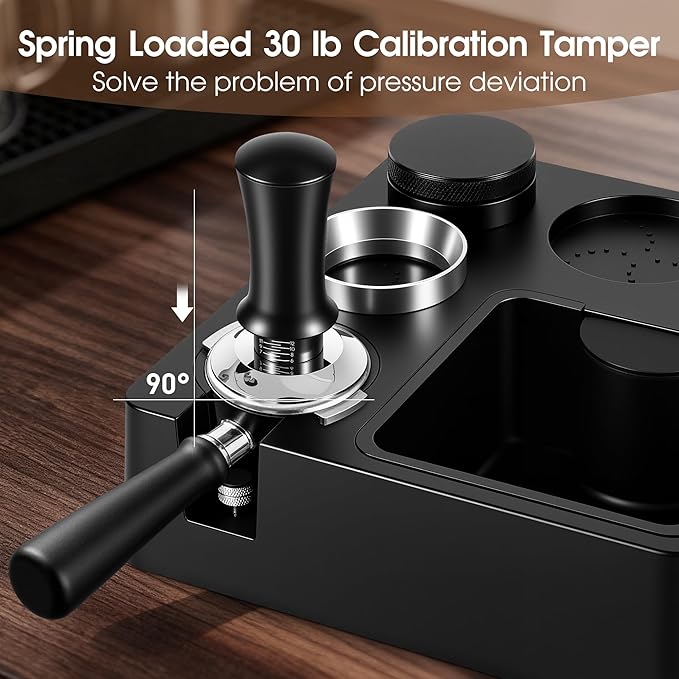 Reoszeank 58mm Espresso Accessories Kit, Tamping Station, Knock Box, Tamper | Coffee Distributor Leveler, WDT Distribution Tool, Dosing Funnel, Puck Screen, fits 58 mm Espresso Machines