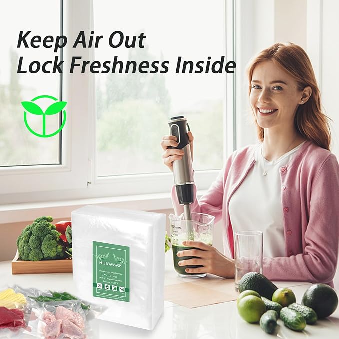 Vacuum Sealer Bags,2.7"*4" 100 Pcs Heavy Duty Pre-Cut Design Commercial Grade Food Sealable Bag for Heat Seal Food Storage,Boilsafe to 280°F Freezable,Good for Storage,Meal Prep and Sous Vide