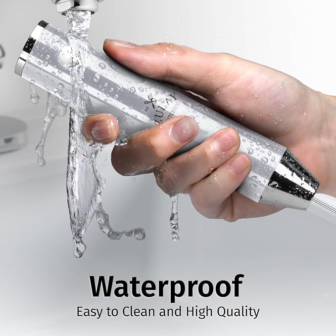Zulay Kitchen Rechargeable Milk Frother Handheld - Frother Wand, Drink Mixer, Electric Whisk Frother, for Cappuccinos, Matcha & Protein Powder - Lux Double Whisk 2 Speed Waterproof 2000mAh Silver