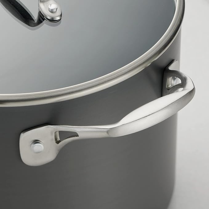 Tramontina OnyxPro Hard Anodized Non Stick 8-Quart Stock Pot with Lid | Pasta Pot with Reinforced Nonstick Coating, Oven Safe
