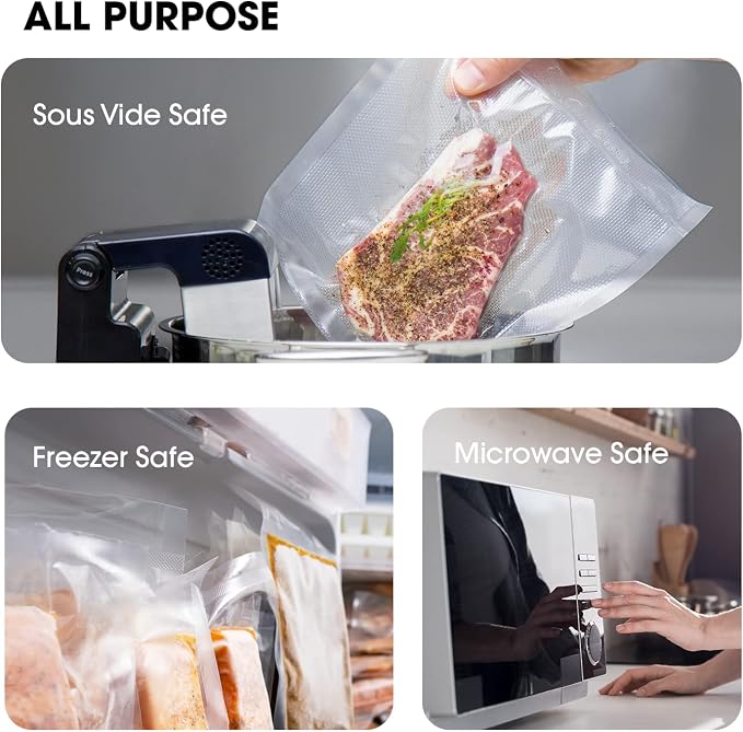 11" x 150' Vacuum Sealer Bags for Food Saver, Rolls with Cutter Dispenser | Commercial Grade Vacuum Sealer Rolls for Custom Sizing, BPA-Free, Ideal for Sous Vide Cooking, Meal Prep and Storage