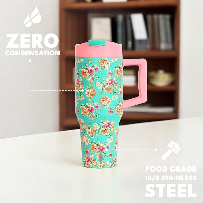 Elemental 100% Leak Proof 32oz Tumbler with Handle & Straw Travel Mug | Stainless Steel Double Wall Insulated Tumbler for Hot and Cold Beverages with Sip & Straw Lid