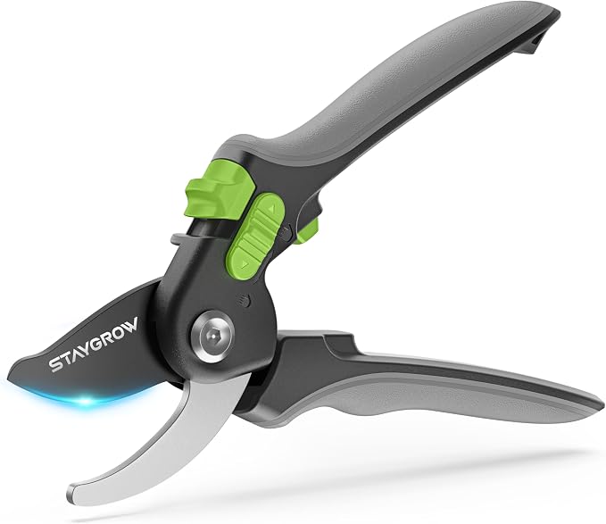 8.5" Pruning Shears for Gardening SK5 Sharp Garden Shears | Cuts 10000+ Times Staying Garden Scissors with One-handed Unlocking Adjustable Handle,Clippers Gardening Tools for Men Women