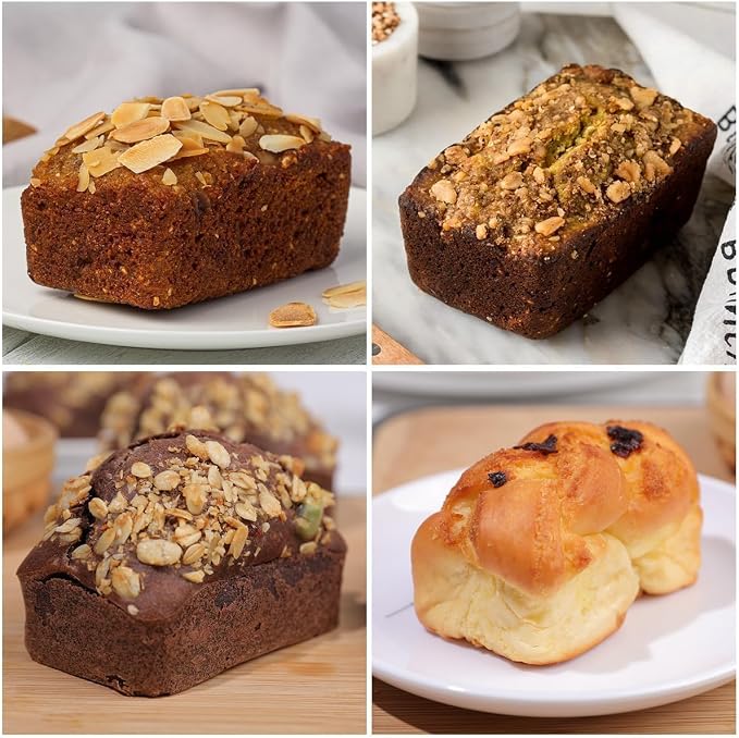 Mini Loaf Pans, Metal Reinforced Frame Silicone Bread Loaf Pans 8 Cavities Nonstick for Baking Cornbread, Mini Bread, Brownie, Cheesecake, Chocolate 2 Pack Confetti