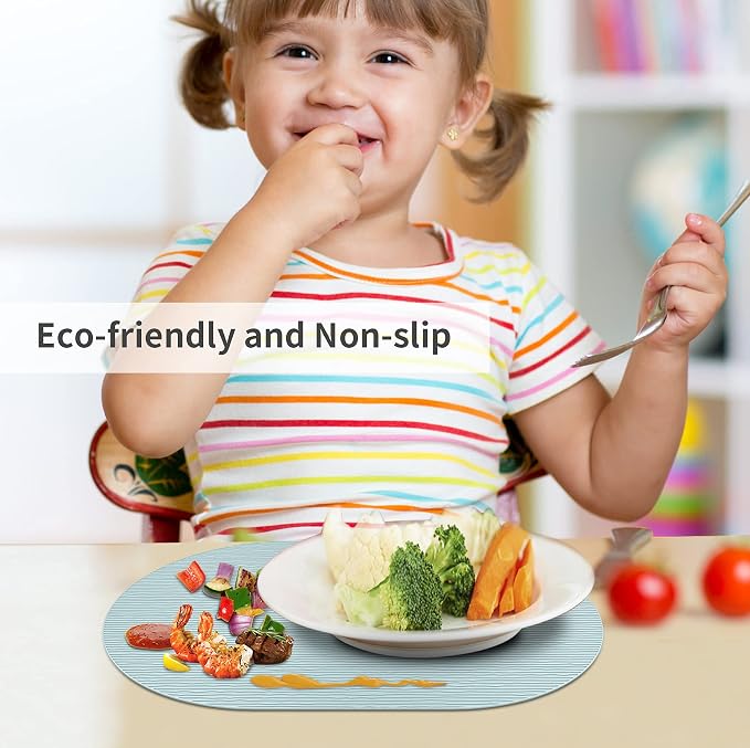 IYYI Silicone Placemats, Dining Placemats Set of 4, Waterproof Placemats for Kids, Heat Resistant Non-Slip Silicone Mats for Dinner Table, Dishwasher Safe (Wine Red, 17.7" ×12")
