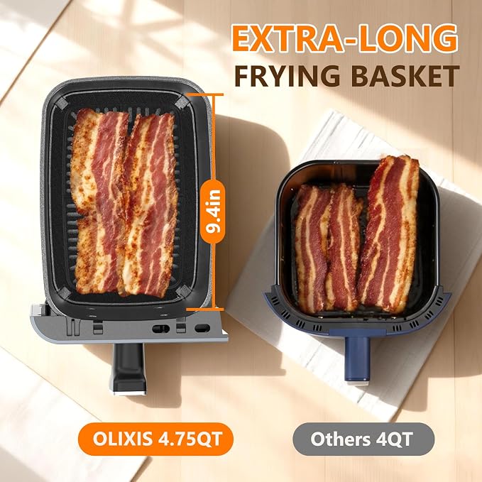 DUMOS 9.5 Quart Dual Basket Air Fryer, 10-in-1 Large Airfryer with Ceramic Crisper Plate, Sync Finish & Match Cook, Shake Reminder, Wide Temperature 80-450°F, Roast Bake Defrost Dehydrate, Black