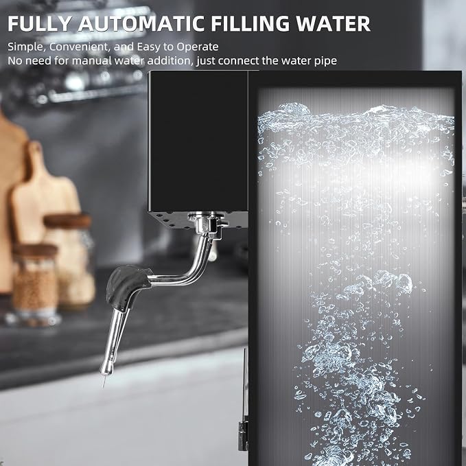 Commercial Milk Frother, 2-Wand Automatic Steam Boiling Water Machine 110V 2200W Electric Steam Milk Frothing Machine Coffee Milk Foam Machine with LED Display for Tea Coffee Shop