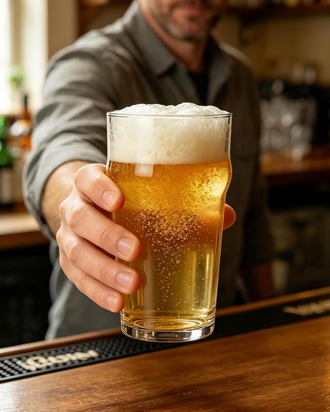 LUXU Pint Glasses,20oz British Beer Glass,Easy to Stack Beer Glasses | Drinking Glasses Made for Cold Beverages,2pc Beer Glass,Pilsner Glasses,IPA Beer Glass. Glassware Beer Cup,Beer Gifts for Men