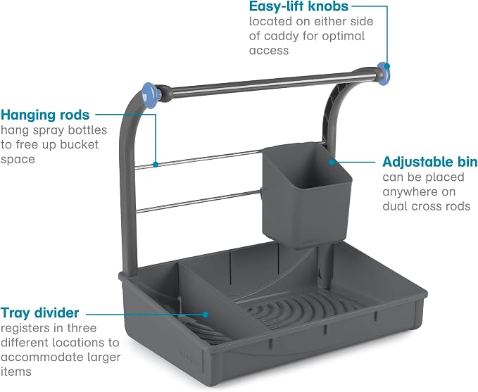 Polder Under Sink Storage Caddy, Kitchen and Bathroom Organization and Storage with Tray, Easy-to-Assemble, 16.75" x 10.5" x 16.5"