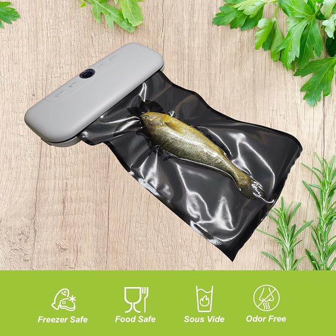 11" x 24" Vacuum Seal Bags Black and Clear, Heavy Duty 5 Mil, 50 Count | Precut Vacuum Sealer Bags for Food Storage, Commercial Grade