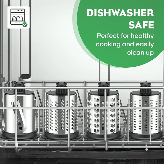 HOZODO Slicer Shredder Attachment for KitchenAid Stand Mixer | Stainless Steel, 4 Blades for Cheese Grating, Slicing, Shredding & Grinding for KitchenAid Cheese Grater Attachments