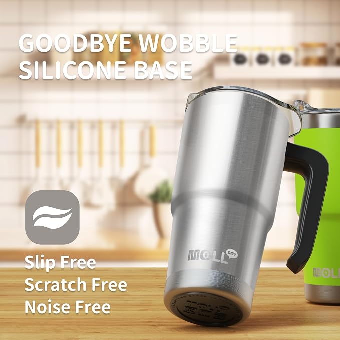Insulated Tumbler with Handle 16 oz | BPA Free, Food-Grade Safe Reusable Metal Water Bottle,Leak Proof Design,Sweat-Free Double Wall