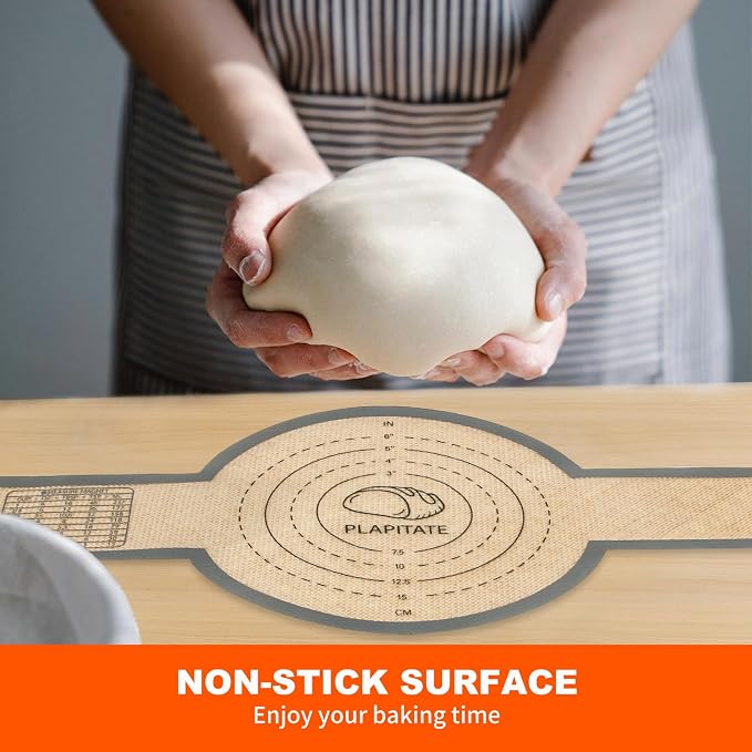 PLAPITATE Silicone Bread Sling for Dutch Oven Liners, Non Stick 2 PCS, Easy Clean Reusable Silicone Bread Baking Mat with Long Handles, Easy to Transfer Sourdough Bread, Round