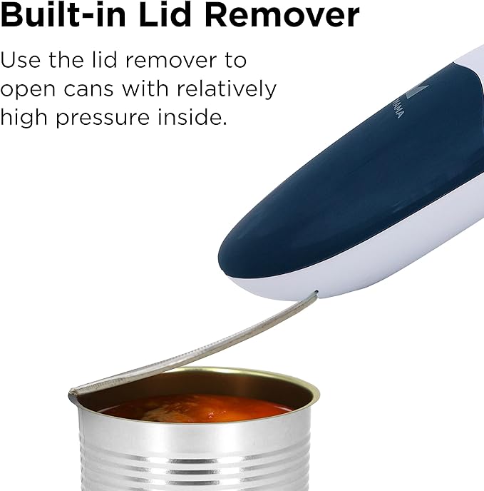 Kitchen Mama Auto 2.0 Electric Can Opener, Navy Blue | Refined Blade, Automatic Hands Free, Smooth Edge, Food-Safe, Battery Operated
