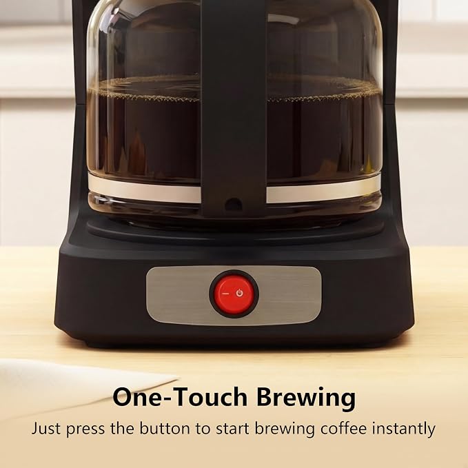 12-Cup Drip Coffee Maker,Auto Keep Warm,Reusable Filter,60Oz Size | Easy-view water tank, pause & pour,Heat-Resistant Coffee Pot, one-touch brewing for home, office, and family gatherings,black