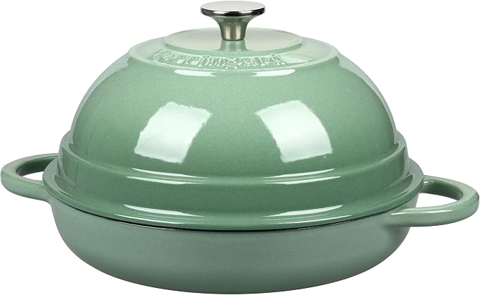 Cast Iron Enameled Dutch Oven Pot with Lid for Bread Baking, Bread Oven, 6 Quart, Sage Green