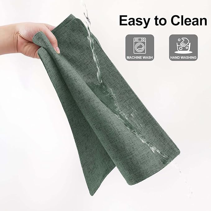 Homaxy Cloths Placemats for Dining Table Set of 6, 13" x 19", Green | Heat Resistant, Washable, Cotton Linen Blend Table Mats, Easy to Clean Place Mats, Indoor Outdoor