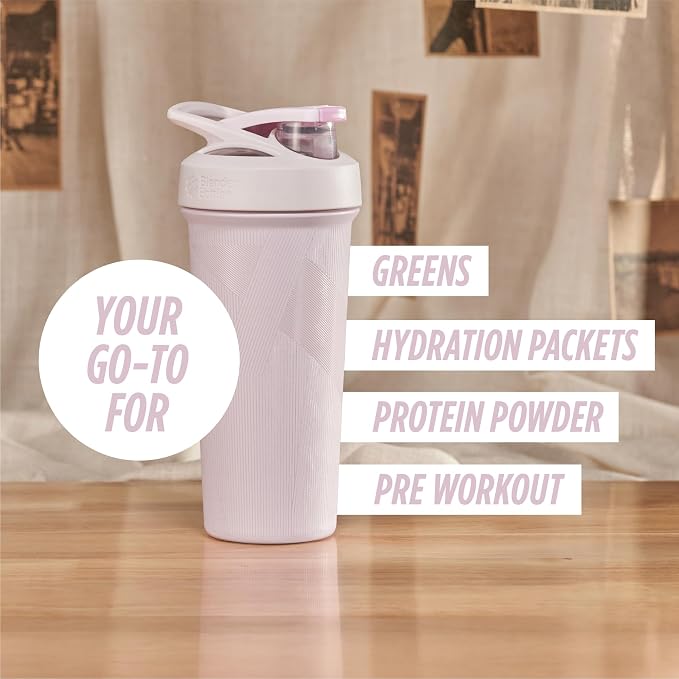 BlenderBottle Sport Sleek Stainless Steel Shaker Bottle 25 oz Stripes