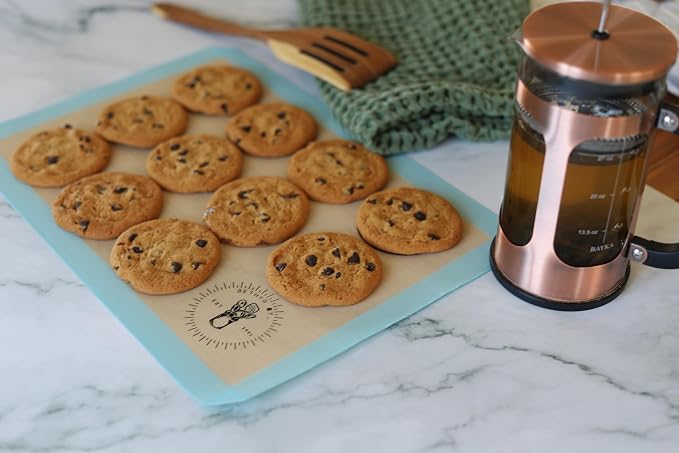 Macaron Baking Mat Silicone Non Stick, Half Sheet Reusable Pack of 4 Blue | Non-Stick Macaron Mat for Easy Baking, Heat Resistant & Dishwasher Safe, Reusable & Eco-Friendly, For Cookies & More (11x16”)
