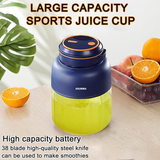 Portable Juice Cup Blender for Smoothies Shakes Fruit Crush Baby Food Maker 43oz 1300ML USB Charging Cordless Powerful Blades Blending Portable Smoothie Blender for Small Ice Kitchen Outdoor