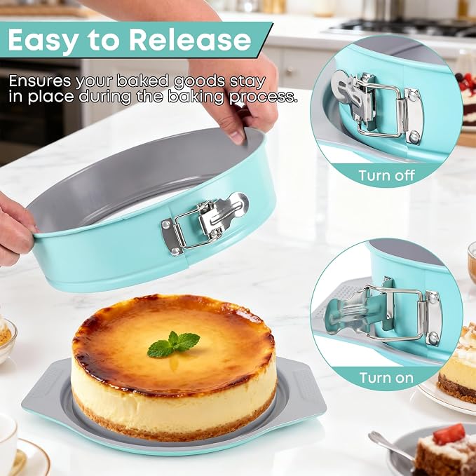 10" Springform Pan, Leakproof Groove-Seal, Nonstick Carbon Steel