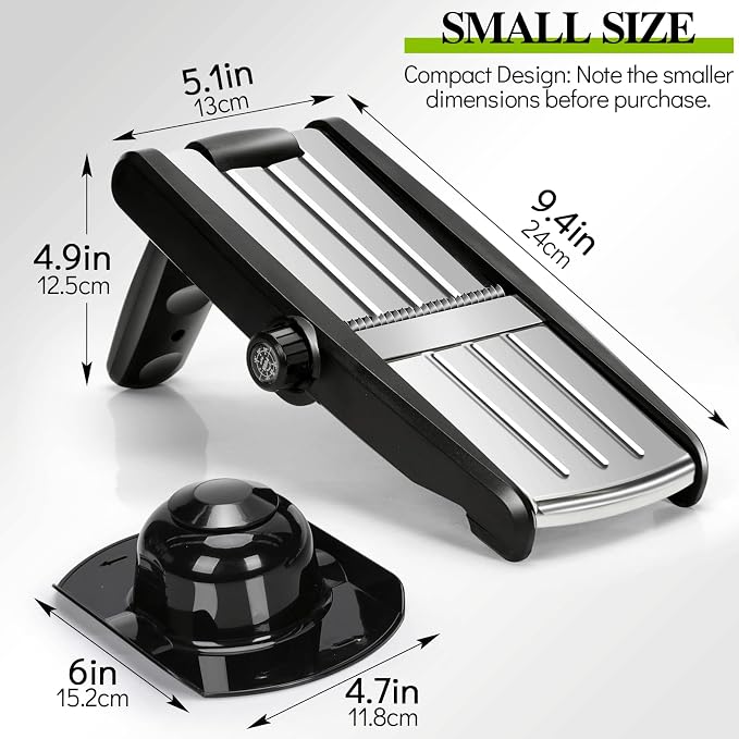 MASTERTOP Mandoline Slicer, 5 in 1 Mandoline Food Slicer, Dishwasher Safe | Stainless Steel Mandoline Slicer, Adjustable Vegetable Slicer for Fruit, Cheese, Send Cut Proof Gloves & Cleaning Brush