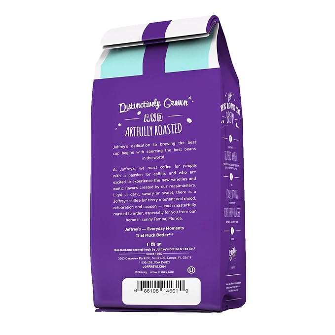 Joffrey's Coffee - Disney French Bistro Blend, Artisan Dark Roast, Arabica Coffee Beans, Full-Bodied with Smoky Sweetness (Ground, 11 oz)