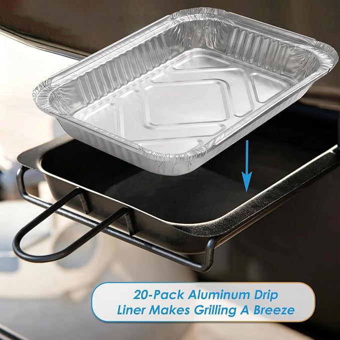 20-Pack Grease Pan Liner for Expert Grill 720-0789H 720-1049 720-0968 | Aluminum Drip Pan Liner for Expert Grill Parts 720-0789H for Expert Grill Grease Tray 720-1049