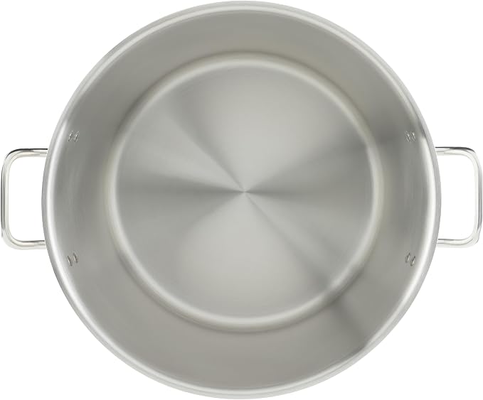 Winware SST-40 Stainless Steel 40 Quart Stock Pot with Cover | Dishwasher safe, Tri-ply heating for even cooking, Secure riveted handles, Great for Stocks, Soups, Pasta and Batch Cooking