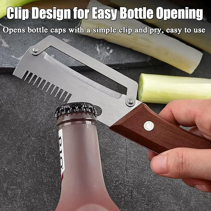 Vegetable Peeler - Wooden Handle Stainless Steel Multi-functional Peeler