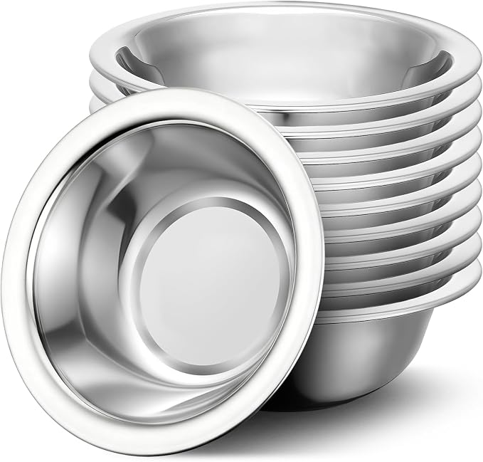 304(18/8) Stainless Steel Mixing Bowls for Kitchen, 10 Pack 5.5" Small Metal Mixing Cooking Bowls Thickened Set Stackable for Baking Serving Food Prep Storage Dishwasher Safe Heavy Duty