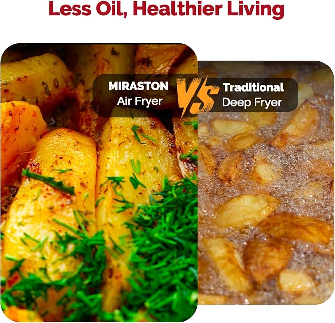 8.5QT Digital Air Fryer, XL Stainless Steel Oven for Family Meals | FAMILY SIZE: Large capacity air fryer for 4-8 people; PFAS-free coating, healthy & fast cooking，effortless dishwasher clean.