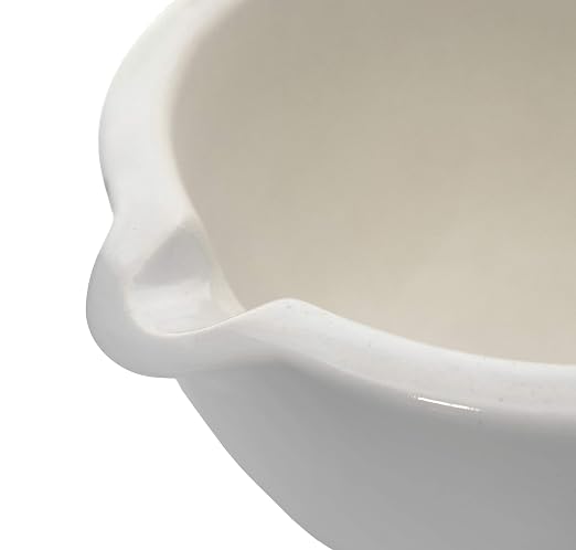 Eisco Porcelain Mortar and Pestle Set, Kitchen & Lab, Unglazed, 9 Oz, White | Lab & Home Use, Pouring Spout, Small-Batch Prep, Grinds Herbs, Spices, Powders & Pills, Chip & Crack Resistant, Herb Grinder